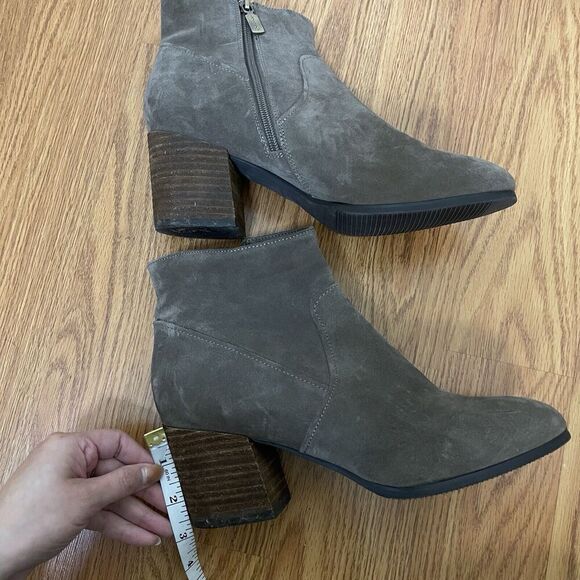 BLONDO brown taupe suede leather waterproof ankle heeled boots size 10 - Picture 3 of 9